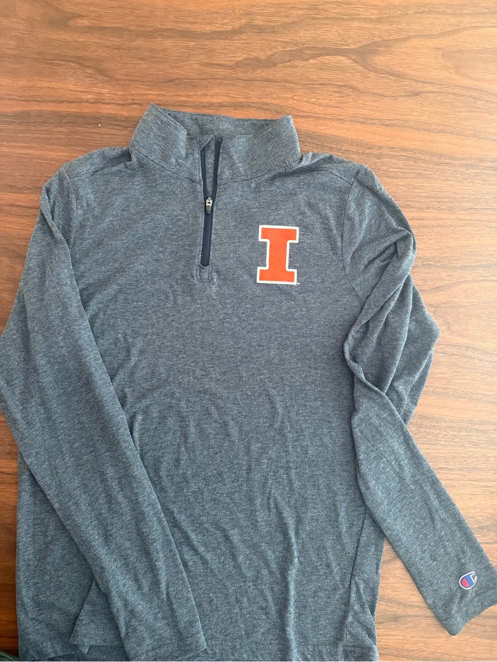Champion UniversityYouth Charcoal Gray Quarter-Zip Pullover w/ Orange 'I'
